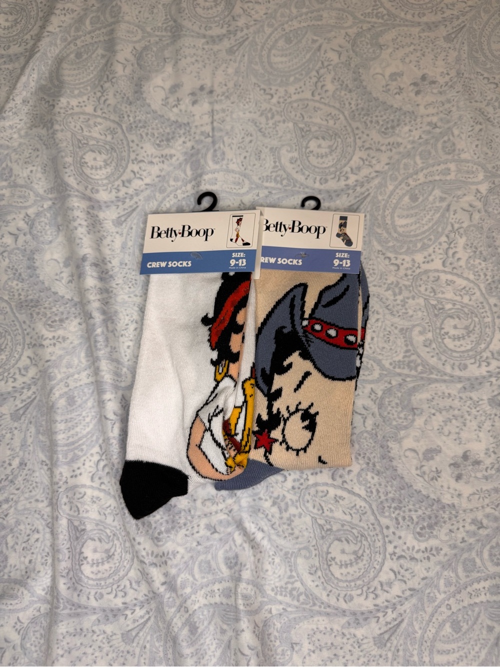 Betty Boop Crew Socks - Cowgirl Betty & Headwrap Worker Betty